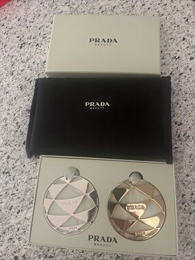 Prada Beauty Ornament Duo in Silver & Gold-Tone 2024 Limited Edition